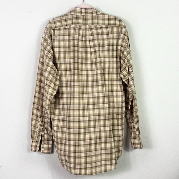 Ralph Lauren Button Down Shirt Brown Beige Plaid Blake Vintage size Large - Picture 7 of 7